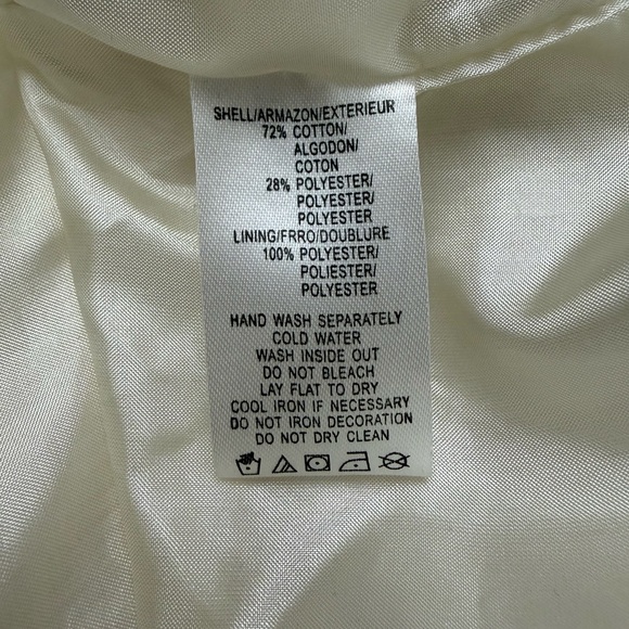 Kensie Dress Size 12 Cream Textured Black Ruffle Bib Collar A-Line Sleeveless - Picture 15 of 17